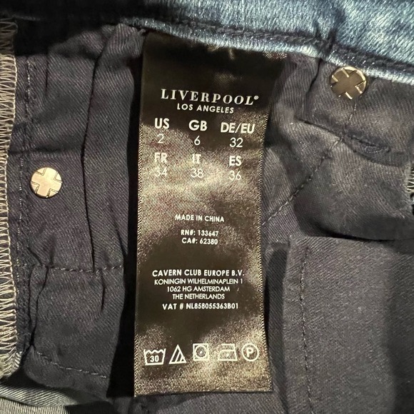 Liverpool Charlie Crop Wide Rolled Cuff Jeans - Picture 8 of 9